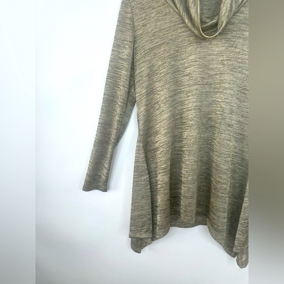Large Cowl Neck Top‎ Gold Tunic Aline Size L - Picture 2 of 13